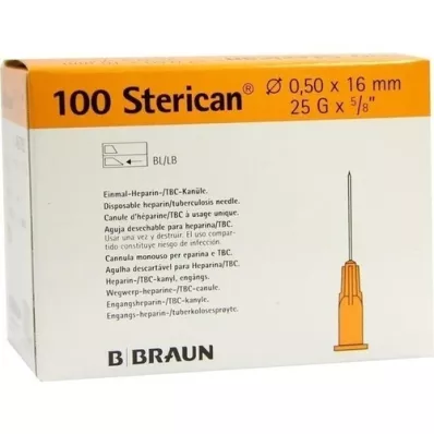 STERICAN Ins.insert.can.0.5x16 mm, 100 pcs