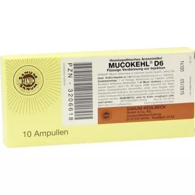 MUCOKEHL Ampoules D 6, 10X1 ml