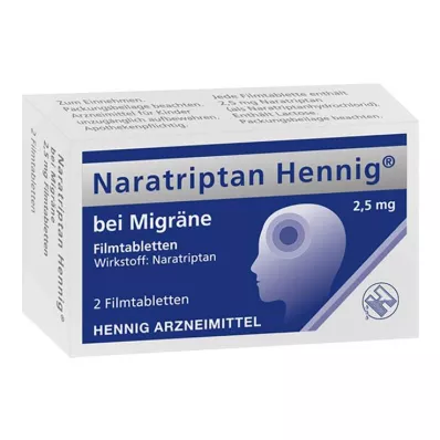 NARATRIPTAN Hennig for migraine 2.5 mg film-coated tablets, 2 pcs