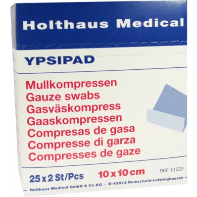 MULLKOMPRESSEN Ypsipad 10x10 cm sterile 8x, 25X2 pcs