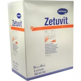 ZETUVIT Absorbent compresses sterile 20x40 cm, 5 pcs