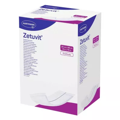 ZETUVIT Absorbent compresses sterile 20x40 cm, 5 pcs