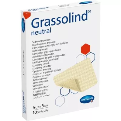 GRASSOLIND Ointment compresses 5x5 cm sterile, 10 pcs