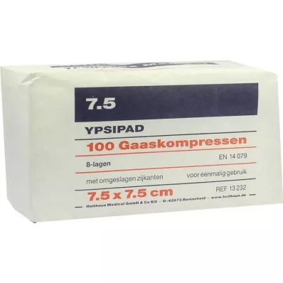 MULLKOMPRESSEN Ypsipad 7.5x7.5 cm non-sterile 8x, 100 pcs MULLKOMPRESSEN Ypsipad 7.5x7.5 cm non-sterile 8x, 100 pcs