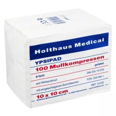 MULLKOMPRESSEN Ypsipad 10x10 cm non-sterile 8x, 100 pcs