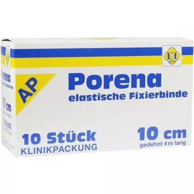 PORENA Elastic gauze bandage 10 cm white without cello, 10 pcs