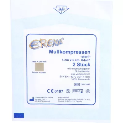 ERENA Gauze compress, 5x5 cm, sterile, 8x5, 5X2 pcs