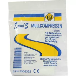 ERENA Gauze compress, 5x5 cm, sterile, 8x5, 5X2 pcs
