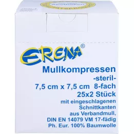 ERENA Gauze compress 7.5x7.5 cm sterile 8x, 25X2 pcs