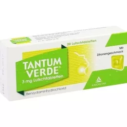 TANTUM VERDE 3 mg lozenge with lemon flavour, 20 pcs