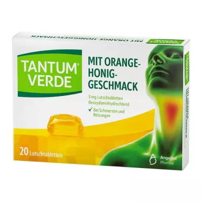 TANTUM VERDE 3 mg lozenge with orange-honey flavour, 20 pcs TANTUM VERDE 3 mg lozenge with orange-honey flavour, 20 pcs