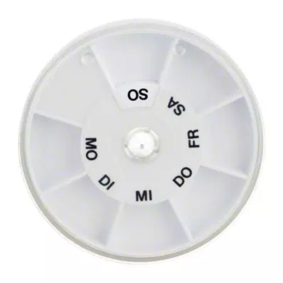 TABLETTENSPENDER Icron 7-compartment transp.lid round, 1 pc