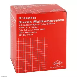 DRACOFIX PEEL Compresses 7.5x7.5 cm sterile 8x, 25X2 pcs