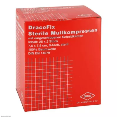 DRACOFIX PEEL Compresses 7.5x7.5 cm sterile 8x, 25X2 pcs