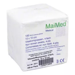 VLIESSTOFF-KOMPRESSEN non-sterile 10x10 cm 4-fold, 100 pcs