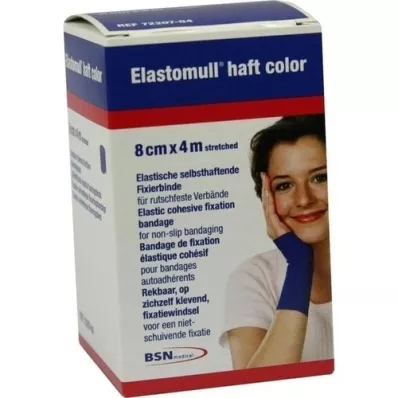 ELASTOMULL adhesive colour 8 cmx4 m fixation band blue, 1 pc