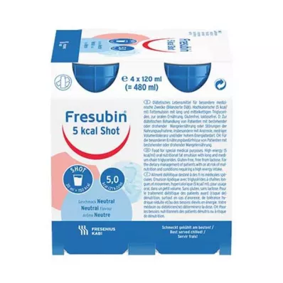 FRESUBIN 5 kcal SHOT Neutral solution, 4X120 ml