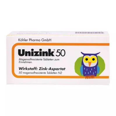 UNIZINK 50 enteric-coated tablets, 50 pcs