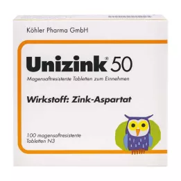 UNIZINK 50 enteric-coated tablets, 100 pcs
