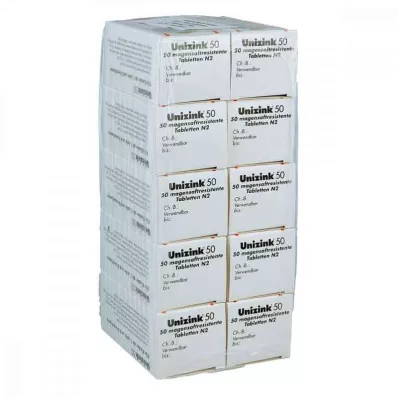 UNIZINK 50 enteric-coated tablets, 10X50 pcs