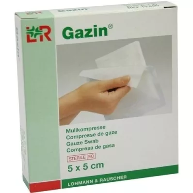 GAZIN Gauze comp.5x5 cm sterile 8x, 5X2 pcs