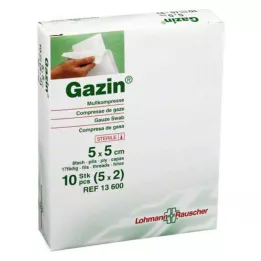 GAZIN Gauze comp.5x5 cm sterile 8x, 5X2 pcs