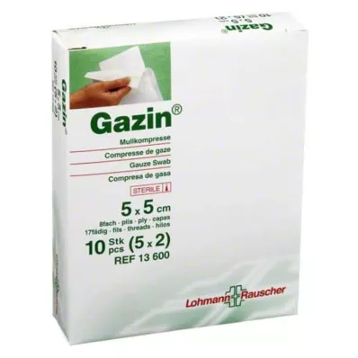 GAZIN Gauze comp.5x5 cm sterile 8x, 5X2 pcs