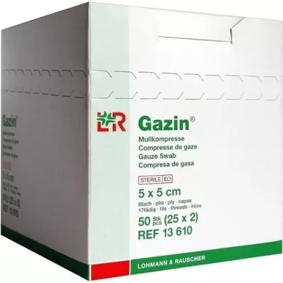 GAZIN Gauze comp.5x5 cm sterile 8x, 25X2 pcs