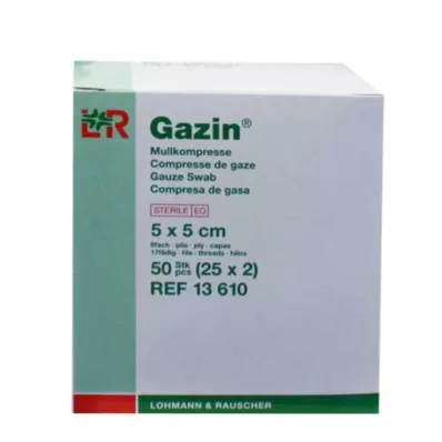 GAZIN Gauze comp.5x5 cm sterile 8x, 25X2 pcs GAZIN Gauze comp.5x5 cm sterile 8x, 25X2 pcs