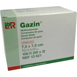 GAZIN Gauze comp.7,5x7,5 cm sterile 8x, 50X2 pcs