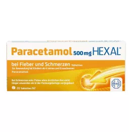 PARACETAMOL 500 mg HEXAL for fever and pain Tab, 20 pcs