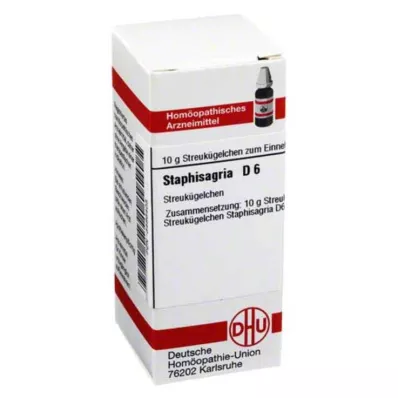 STAPHISAGRIA D 6 globules, 10 g STAPHISAGRIA D 6 globules, 10 g