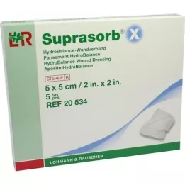 SUPRASORB X HydroBalance wound dressing 5x5 cm, 5 pcs