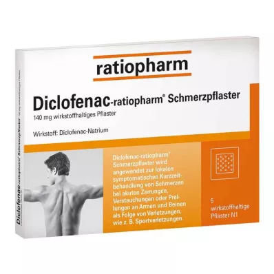 DICLOFENAC-ratiopharm pain plaster, 5 pcs DICLOFENAC-ratiopharm pain plaster, 5 pcs