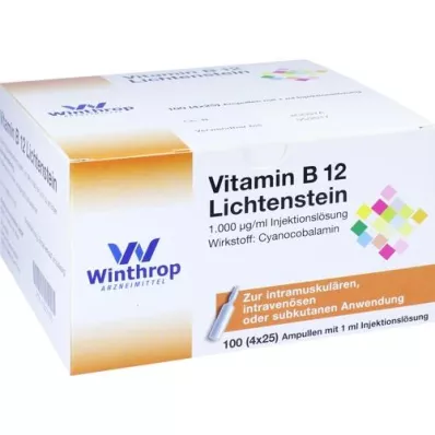 VITAMIN B12 1,000 μg Lichtenstein Ampoules, 100X1 ml