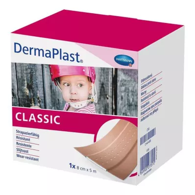DERMAPLAST CLASSIC Wound plaster 8 cmx5 m, 1 pc DERMAPLAST CLASSIC Wound plaster 8 cmx5 m, 1 pc
