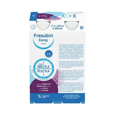 FRESUBIN ENERGY DRINK Forest Fruit Drinking Bottle, 4X200 ml