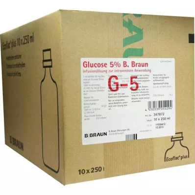 GLUCOSE 5% B.Braun Ecoflac Plus, 10X250 ml GLUCOSE 5% B.Braun Ecoflac Plus, 10X250 ml