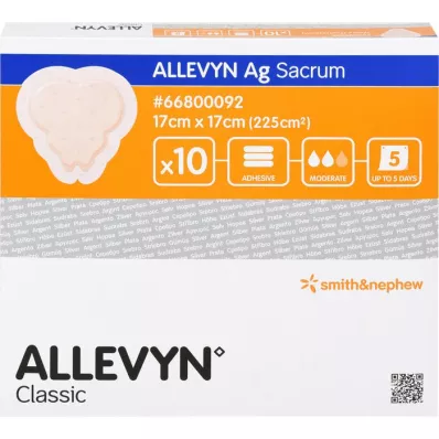 ALLEVYN Ag Sacrum 17x17 cm wound dressing, 10 pcs