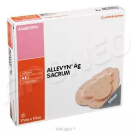 ALLEVYN Ag Sacrum 17x17 cm wound dressing, 10 pcs