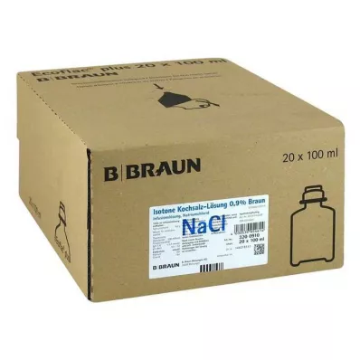 ISOTONE Saline solution 0.9% Braun Ecoflac Plus, 20X100 ml