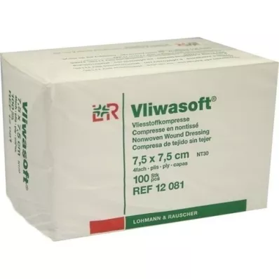 VLIWASOFT Non-woven compresses 7.5x7.5 cm non-sterile 4l., 100 pcs