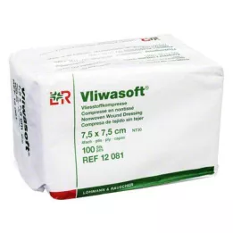 VLIWASOFT Non-woven compresses 7.5x7.5 cm non-sterile 4l., 100 pcs
