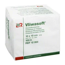 VLIWASOFT Non-woven compresses 10x10 cm non-sterile 4l., 100 pcs