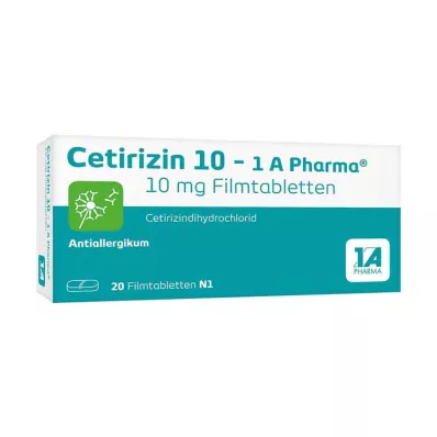 CETIRIZIN 10-1A Pharma film-coated tablets, 20 pcs CETIRIZIN 10-1A Pharma film-coated tablets, 20 pcs