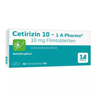 CETIRIZIN 10-1A Pharma film-coated tablets, 50 pcs