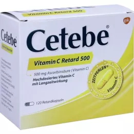 CETEBE Vitamin C slow-release capsules 500 mg, 120 pcs