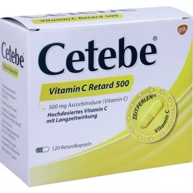 CETEBE Vitamin C slow-release capsules 500 mg, 120 pcs