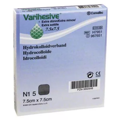 VARIHESIVE extra thin 7.5x7.5 cm HKV hydroactive, 5 pcs VARIHESIVE extra thin 7.5x7.5 cm HKV hydroactive, 5 pcs