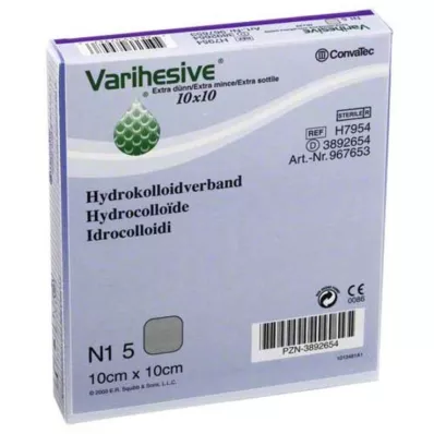 VARIHESIVE extra thin 10x10 cm HKV hydroactive, 5 pcs
